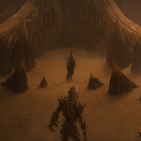 millie bobby brown as eleven and jamie campbell bower as vecna in stranger things season 5 cr courtesy of netflix &copy; 2025